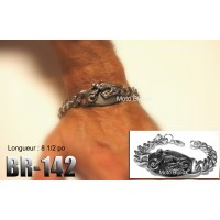 Br-142, Bracelet Moto Squelette ,acier inoxidable « stainless steel » 